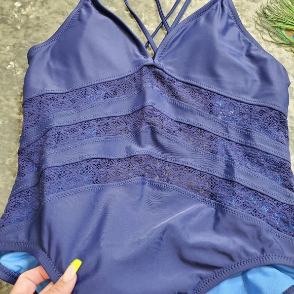 Xhilaration Crochet One Piece Swimsuit - Picture 2 of 7